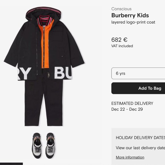 Burberry Kids Layered Logo Print Water Repel Coat Over Orange Logo Bomber Jacket